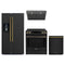 Forno Espresso 4-Piece Appliance Package - 30-Inch Induction Range, Under Cabinet Range Hood, Refrigerator with Water Dispenser and Dishwasher in Black with Antique Brass Trim