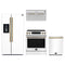 Forno Espresso 4-Piece Appliance Package - 30-Inch Induction Range, Under Cabinet Range Hood, Refrigerator with Water Dispenser and Dishwasher in White with Antique Brass Trim