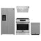 Forno Espresso 4-Piece Appliance Package - 30-Inch Donatello Induction Range, Under Cabinet Range Hood, Refrigerator with Water Dispenser and Dishwasher in Stainless Steel with Antique Brass Trim