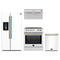Forno 4-Piece Appliance Package - 30-Inch Induction Range, Under Cabinet Range Hood, French Door Refrigerator with Water Dispenser, and Dishwasher in White with Antique Brass Trim