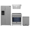 Forno 4-Piece Appliance Package - 30-Inch Induction Range, Under Cabinet Range Hood, French Door Refrigerator with Water Dispenser, and Dishwasher in Stainless Steel