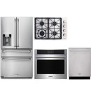 Thor Kitchen 4-Piece Pro Appliance Package - 30" Cooktop, Wall Oven, Dishwasher & Refrigerator with Water Dispenser in Stainless Steel