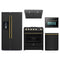 Forno 5-Piece Appliance Package - 30-Inch Gas Range, Under Cabinet Range Hood, Refrigerator with Water Dispenser, Dishwasher, and 24-Inch Microwave Oven in Black with Antique Brass Trim