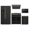Forno 5-Piece Appliance Package - 30-Inch Gas Range, Under Cabinet Range Hood, Refrigerator with Water Dispenser, Dishwasher, and  Microwave Drawer in  Black with Antique Brass Trim