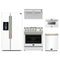 Forno 5-Piece Appliance Package - 30-Inch Gas Range, Under Cabinet Range Hood, Refrigerator with Water Dispenser, Dishwasher, and  Microwave Drawer in  White with Antique Brass Trim