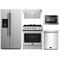 Forno 5-Piece Appliance Package - 30-Inch Gas Range, Under Cabinet Range Hood, Refrigerator with Water Dispenser, Dishwasher, and  Microwave Drawer in Stainless Steel
