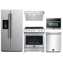 Forno 5-Piece Appliance Package - 30-Inch Electric Range, Under Cabinet Range Hood, Refrigerator with Water Dispenser, Dishwasher, and 24-Inch Microwave Oven in Stainless Steel