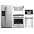 Forno 5-Piece Appliance Package - 30-Inch Electric Range, Under Cabinet Range Hood, Refrigerator with Water Dispenser, Dishwasher, and 30-Inch Microwave Oven in Stainless Steel