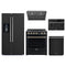 Forno 5-Piece Appliance Package - 30-Inch Electric Range, Under Cabinet Range Hood, Refrigerator with Water Dispenser, Dishwasher, and 30-Inch Microwave Drawer in Black with Antique Brass Trim