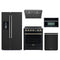 Forno 5-Piece Appliance Package - 30-Inch Electric Range, Under Cabinet Range Hood, Refrigerator with Water Dispenser, Dishwasher, and 30-Inch Microwave Oven in Black with Antique Brass Trim