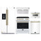 Forno 5-Piece Appliance Package - 30-Inch Electric Range, Under Cabinet Range Hood, Refrigerator with Water Dispenser, Dishwasher, and  30-Inch Microwave Oven in White with Antique Brass Trim