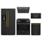 Forno 5-Piece Appliance Package - 30-Inch Induction Range, Under Cabinet Range Hood, Refrigerator with Water Dispenser, Dishwasher, and 30-Inch Microwave Drawer in Black with Antique Brass Trim
