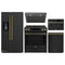 Forno 5-Piece Appliance Package - 30-Inch Induction Range, Under Cabinet Range Hood, Refrigerator with Water Dispenser, Dishwasher, and 30-Inch Microwave Drawer in Black with Antique Brass Trim