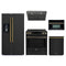 Forno 5-Piece Appliance Package - 30-Inch Induction Range, Under Cabinet Range Hood, Refrigerator with Water Dispenser, Dishwasher, and 30-Inch Microwave Oven in Black with Antique Brass Trim