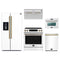 Forno 5-Piece Appliance Package - 30-Inch Inducton Range, Under Cabinet Range Hood, Refrigerator with Water Dispenser, Dishwasher, and 24-Inch Microwave Oven in White with Antique Brass Trim
