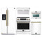 Forno 5-Piece Appliance Package - 30-Inch Inducton Range, Under Cabinet Range Hood, Refrigerator with Water Dispenser, Dishwasher, and 24-Inch Microwave Oven in White with Antique Brass Trim