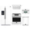 Forno 5-Piece Appliance Package - 30-Inch Induction Range, Under Cabinet Range Hood, Refrigerator with Water Dispenser, Dishwasher, and 30-Inch Microwave Oven in White with Antique Brass Trim