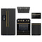 Forno 5-Piece Appliance Package - 30-Inch Induction Range, Under Cabinet Range Hood,  French Door Refrigerator with Water Dispenser, Dishwasher, and  Microwave Drawer in Black with Antique Brass Trim