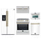 Forno 5-Piece Appliance Package - 30-Inch Inducton Range, Under Cabinet Range Hood, Refrigerator with Water Dispenser, Dishwasher, and  24-Inch Microwave Oven in White with Antique Brass Trim
