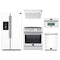 Forno 5-Piece Appliance Package - 30-Inch Induction Range, Under Cabinet Range Hood, Refrigerator with Water Dispenser, Dishwasher, and 30-Inch Microwave Oven in White with Antique Brass Trim
