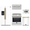 Forno 5-Piece Appliance Package - 30-Inch Induction Range, Under Cabinet Range Hood,  French Door Refrigerator with Water Dispenser, Dishwasher, and  Microwave Drawer in White with Antique Brass Trim