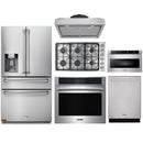 Thor Kitchen 6-Piece Pro Appliance Package - 36" Cooktop, Wall Oven, Under Cabinet Hood, Refrigerator with Water Dispenser, Dishwasher & Microwave Drawer in Stainless Steel