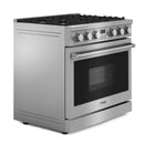 Thor Kitchen A-Series 2-Piece Appliance Package - 36-Inch Propane Gas Range and Wall Mount Range Hood in Stainless Steel