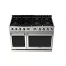 Thor Kitchen A-Series 4-Piece Appliance Package - 48-Inch Gas Range, Pro-Style Wall Mount Range Hood, Refrigerator with Water Dispenser, and Dishwasher in Stainless Steel