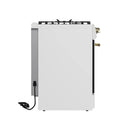 Forno 4-Piece Appliance Package - 30-Inch Espresso Gas Range , Wall Mount Range Hood, 36-Inch French Door Refrigerator, and Dishwasher in White with Antique Brass Handle