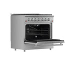 Forno 4-Piece Appliance Package - 36-Inch Gas Range, Wall Mount Range Hood, 60-Inch Built-In Convertible Refrigerator, and Dishwasher in Stainless Steel