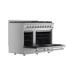 Forno 5-Piece Appliance Package - 48-Inch Gas Range, Wall Mount Range Hood, 36-Inch Refrigerator, Dishwasher, and 24-Inch Microwave Oven in Stainless Steel