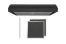 Hauslane 30-Inch Under Cabinet Curved Range Hood in Glossy Black with Stainless Steel Filters and Panel LED (UC-B018BLK-30)