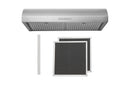 Hauslane 30-Inch Under Cabinet Curved Range Hood in Stainless Steel with Stainless Steel Filters and Panel LED (UC-B018SS-30)
