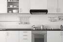Hauslane 30-Inch Under Cabinet Curved Range Hood in Glossy Black with Stainless Steel Filters and Panel LED (UC-B018BLK-30)