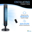 Senville 42-Inch Oscillating Tower Fan 3 Speed Remote Control (SENTF-19JRA)