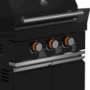 Forno All'Aperto Outdoor Kitchen Set with  99,600 BTU BBQ with 5 Stainless-Steel Burners, Infrared Burners & Side Burner, Plancha, Gas Pizza Oven, Sink & Bar Module with Black Sintered Stone Countertops (FODKT2568BLK)