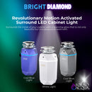Forno Acqua BrightDiamond Moonstone 3/4HP Super Quiet Garbage Disposal Corded with Motion Sensor Cabinet Light & Pre-Wired Air Switch (WDD075TA2MS)