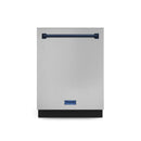 Gordon Ramsay by Thor Kitchen 3-Piece Appliance Package - 48-Inch Gas Range with Double Oven, 36-Inch Refrigerator, and Dishwasher in Stainless Steel with Blue Trim