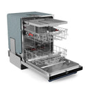 Gordon Ramsay by Thor Kitchen 3-Piece Appliance Package - 30-Inch Gas Range with Tilt Panel, 36-Inch Refrigerator, and Dishwasher in Stainless Steel with Blue Trim