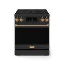 Gordon Ramsay by Thor Kitchen 30-Inch Professional Electric Range with Tilt Panel Touch Control and 6.0 Cu. Ft. Oven with Air Fryer and Self Clean in Black with Bronze Trim (RSE30B-BRZ)
