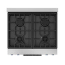 Gordon Ramsay by Thor Kitchen 3-Piece Appliance Package - 30-Inch Gas Range with Tilt Panel, 36-Inch Refrigerator, and Dishwasher in Stainless Steel with Blue Trim