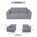 Deko Living 2 Piece Seating Gray Compressed Foam Sectional Sofa (CIF50017SET)