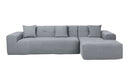 Deko Living 3 Piece Gray Compressed Foam Sectional Sofa Lounger and Table Set (CIF50018)