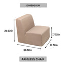 Deko Living Brown Compressed Foam Armless Sectional Sofa Chair (CIF50117ACH)