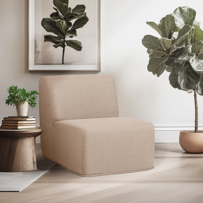 Deko Living Brown Compressed Foam Armless Sectional Sofa Chair (CIF501