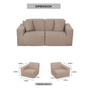 Deko Living 2 Piece Seating Brown Compressed Foam Sectional Sofa (CIF50117SET)