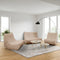 Deko Living 5 Piece Brown Compressed Foam Loveseat Sofa Chairs and Table Set (CIF50119)