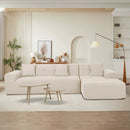 Deko Living 3 Piece Beige Compressed Foam Sectional Sofa Lounger and Table Set (CIF50218)