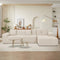 Deko Living 3 Piece Beige Compressed Foam Sectional Sofa Lounger and Table Set (CIF50218)