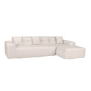 Deko Living 3 Piece Beige Compressed Foam Sectional Sofa Lounger and Table Set (CIF50218)